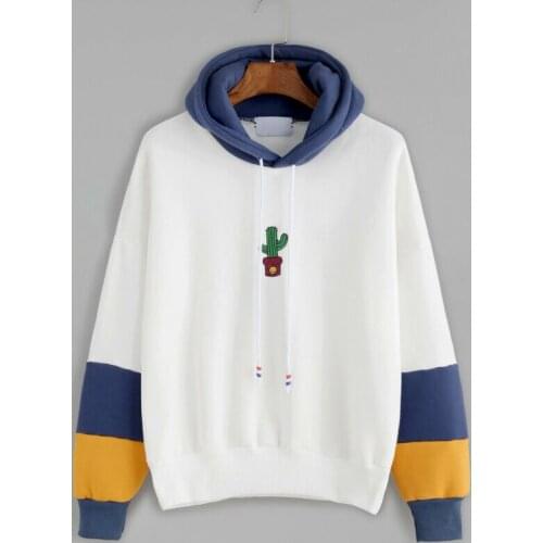 Women Casual Cactus Print Hoodie Sweatshirt Hooded Pullover Tops Blouse Coat