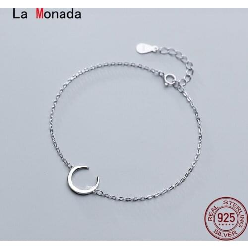 La Monada Glossy Moon Bracelets For Women Silver 925 Sterling Silver Fine Real Silver 925 Bracelet Chain Womens Bracelet
