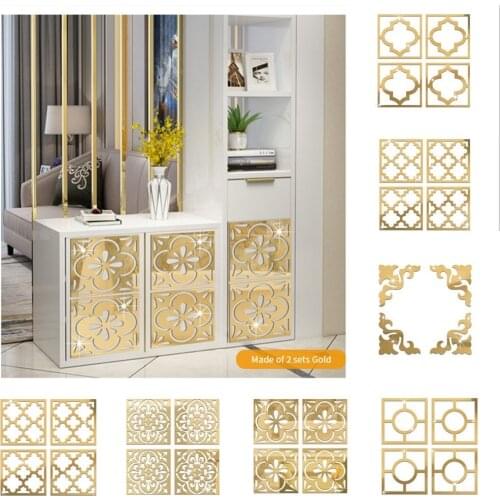 Gold Black Sliver Furniture Decoration Mirror Stickers Thick Acrylic Mirror Wall Sticker Living Room Bedroom Home Decor Decal