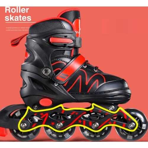 1 Pair Beginner Inline Skates Adjustable Roller Skates Gift For Kids Adults