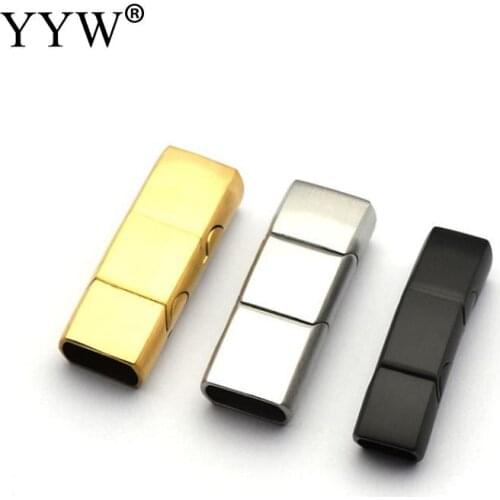 2pcs Stainless Steel Magnetic Clasps Buckles For Leather Cord Bracelet Magnet Buckle Diy Making Bracelet Findings Three-Section