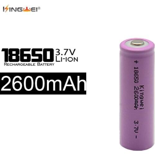 2018 New KingWei Pink 2600mah 18650 Lithium Battery Rechargeable 3.7v Li-ion Batterie for Torch Flashlight