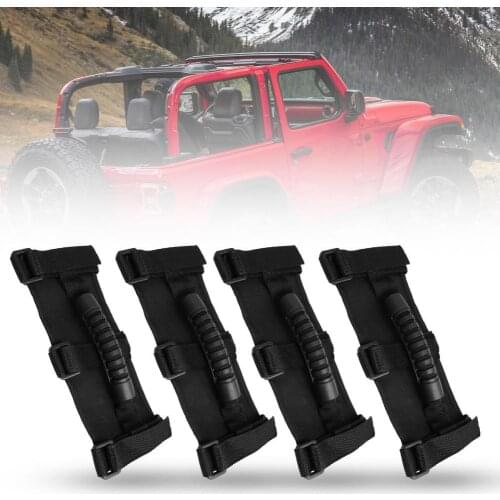 4Pcs Roll Bar Grab Handles Grip Handles Sturdy Modified Parts for Jeep Wrangler YJ LJ TJ JK JL Suspension Replacement Parts