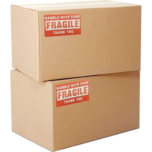 500PCS 5x7.5cm Fragile Stickers Please Handle with Care Thank You Warning Labels For Goods Decoration