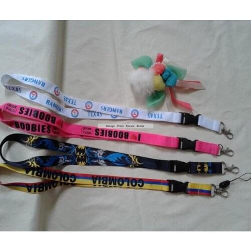 500pcs/lot custom logo lanyard strap with Lobster Clasp Black Mobile Phone Strap Lariat Lanyard 20mm width many color option