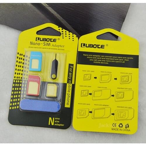 Nano SIM Card to Micro Standard Adapter Adaptor Converter Set For iPhone 6S 5S 4