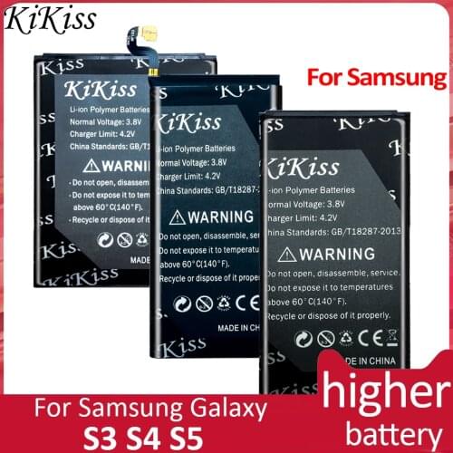 KiKiss Battery For Samsung Galaxy S3 S4 S5 S 3 Phone Battery i9300 i9500 i9505 G900 Bateria B600BE/B600BC/EB-L1G6LLU/EB-BG900BBC