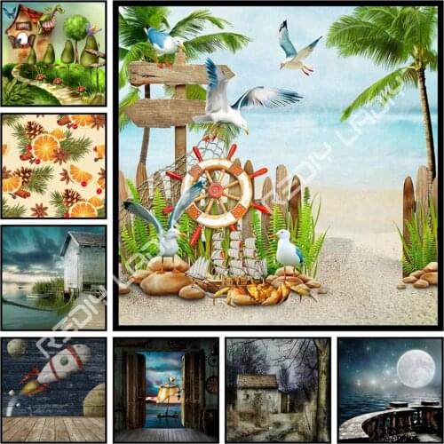 Diamond Embroidery Landscape Sail Dream DIY Diamond Painting Full Square/Round Drill Mosaic Picture of Rhinestones Crafts