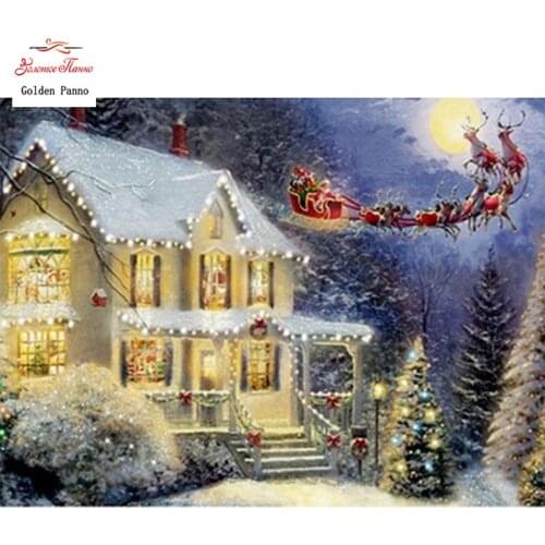 GOLDEN PANNO Diamond Painting Full Square 5D Diy Daimond Embroidery Diamant Mosaic Sale rhinestones pictures Snow Landscape 03