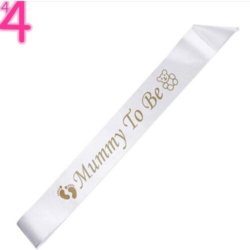 White Satin Baby Shower Sash - Mommy To Be