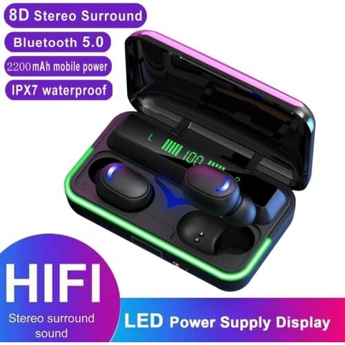 Wireless Headphones With Microphone Gaming Headset 8D Stereo Waterproof Sport Noise Cancelling Earbuds TWS Earphone Bluetooth