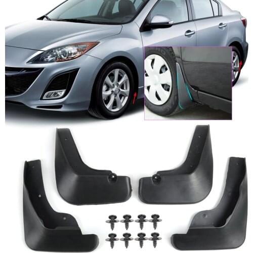 Beler 4pcs/set Mud Flaps Flap Splash Guards Mudguard with Screws For Mazda 3 i Sedan 2009 2010 2011 2012