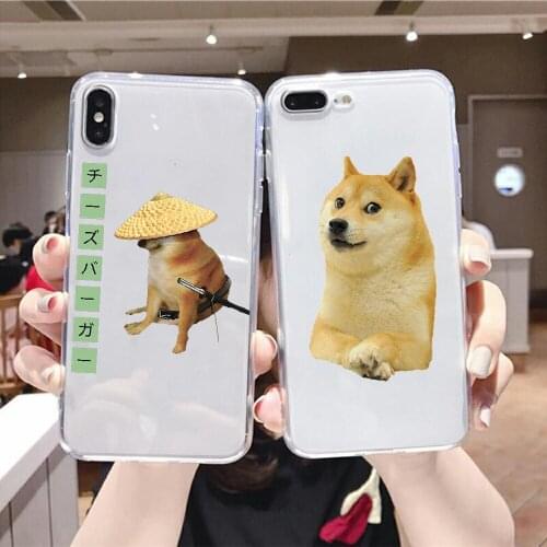 Shiba Inu Cute dog funny Phone Case For Samsung Galaxy Note 4 8 9 10 20 S8 S9 S10 S10E S20 Plus UITRA Ultra transparent tpu back