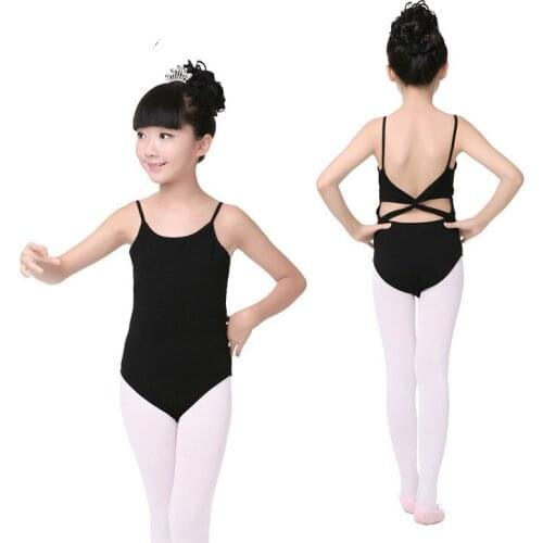 Childrens Ballet Leotards for Girls Ballerina Dance Costume Gymnastics Children Leotard Soft Stretchy Ballet Dress Black Pink