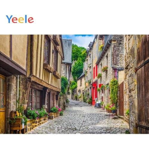 Yeele Village Town House Flower Grass Stone Road Baby Photography Backgrounds Customized Photographic Backdrops for Photo Studio