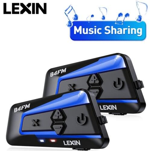 Lexin 2PCS B4FM PRO Intercomunicador Moto Bluetooth 10 Riders BT5.0 Motorcycle Intercom Helmet Headsets FM Radio&850mAh Battery