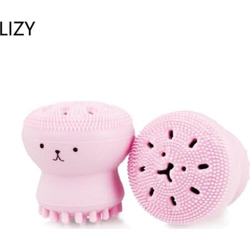 LIZY Octopus Face Brush Massage Powder Puff Silicone Cleanser Makeup Egg Cleansing Facial Scrub Brush Beauty Face Tools