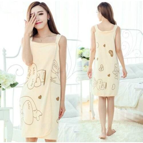 Multi Use Slips Dress Lovely Printing Can Be Wear Bath Towel Sleepskirt Beauty Salon Sweat Steam Summer Bath Towel Home Dress