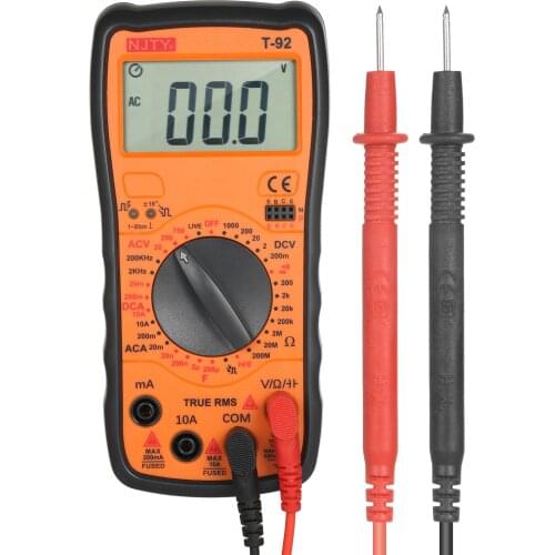 NJTY True RMS 2.6-inch LCD Digital Multimeter Multipurpose Measuring AC/DC Current AC/DC Voltage Resistance Capacitance