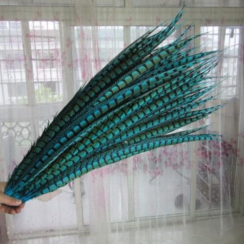 20pcs/lot Natural Lake Blue Lady Amherst Pheasant Tail Feathers For Crafts 24-28inch/60-70cm Carnival Party DIY Decoration Plume