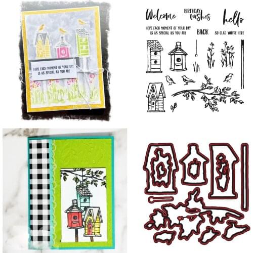 New Arrival 2021 House Bird Stamps And Dies Scrapbook Dariy Decoration Stencil Embossing Template Diy Greeting Card Make Albums