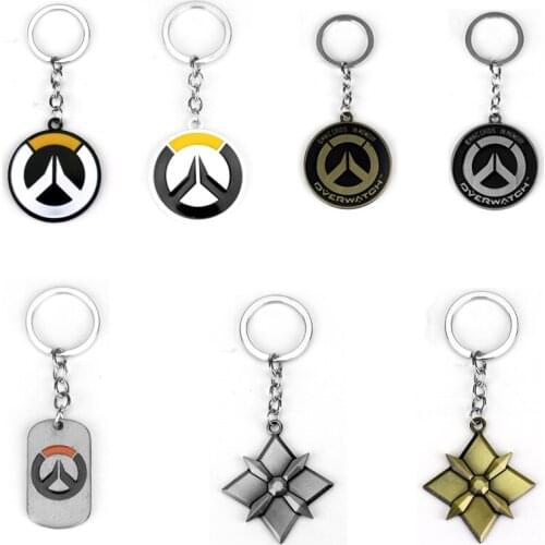 Overwatch Metal Keychain Hot Game OW Logo Car Key Ring Holder Round Llaveros Women Men Jewelry For Fans Gifts