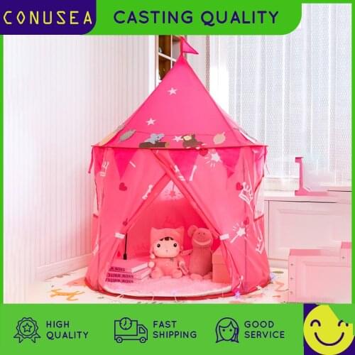Kids Tipi Camping Tent Portable Foldable Prince Folding Play House Kids Gifts Outdoor Toy Game Tents Castle Toys Girl Children