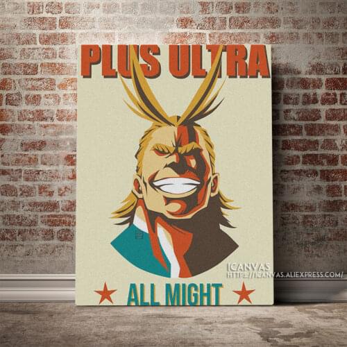 All Might Vintage Style Decoration Prints Home Decor Canvas Living Kids Room Bedroom Painting Wall Art Studio Poster