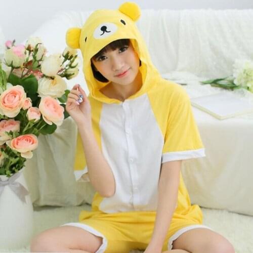 Rilakkuma Summer for Adults Cartoon Animal Cotton Onesies Pajamas Jumpsuit Hoodies Cosplay Costumes for Adult