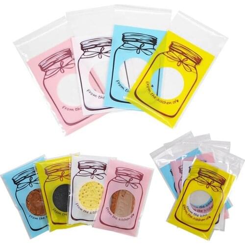 100Pcs 10x16cm Bottle Candy Cookie Biscuits Gift Bag Self Adhesive Plastic Bags Packaging for Wedding Birthday Party Supplies