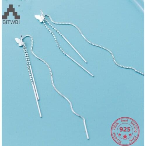 S925 Sterling Silver Fashion Creative Mix Personality Butterfly Pendants Drop Earrings