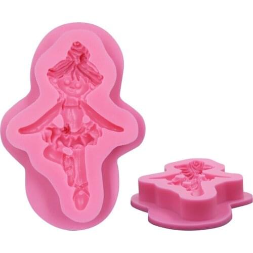 3D Lovely Dancing Dance Girl Fondant Silicone Cake Molds Soap Moulds Cake Sugarcraft Decorating Gumpaste Tools DIY Bakeware