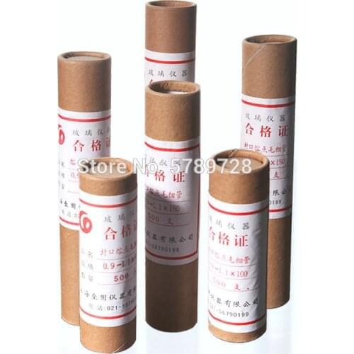 500pcs/box Glass Melting Point Capillary Pipette Diameter 0.9-1.1mm Microcapillary tube for Laboratory experiment