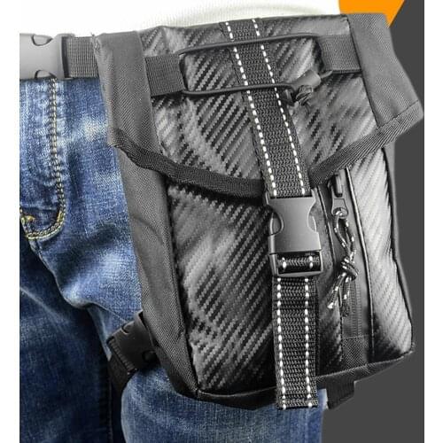 Outdoor Waterproof Motorcycle Bicycle Riding Leg Waist Bag Faux Leather Pockets