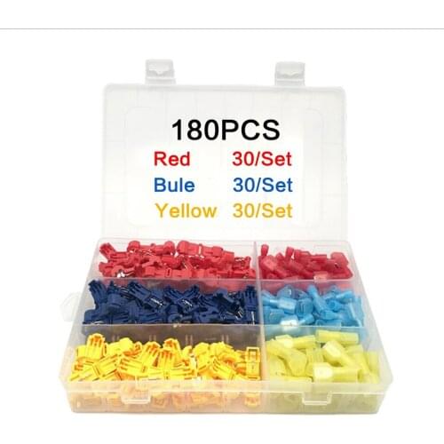 UnvarySam 180/220/240PCS Insulated Crimp Terminal Wire Connectors Ant Wire Clamp Nylon Insert Combo Kit Solderless Connector