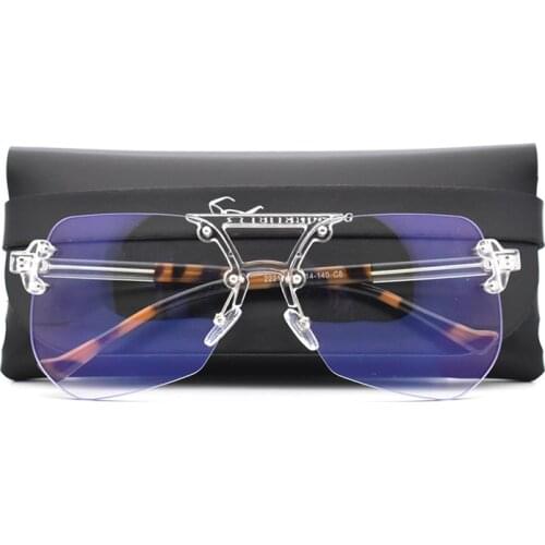 Vintage Brand Designer Computer Glasses Men Blue Light Blocking Glasses Women Anti Eye Fatigue Goggles UV400 Eyewear With Case