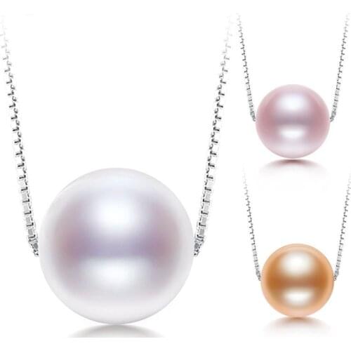 NYMPH Natural Freshwater Pearl Pendant Necklace S925 Sterling Silver Chain For Women Fine Jewelry Trendy D509