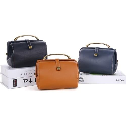 Cow Leather Women Small Casual Handbag Simple Crossbody Bags Handmade