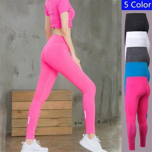 Ladies' Fitness Leggings Reflective Night Workout Leggins Quick Drying Compression Pants Women tayt 2089