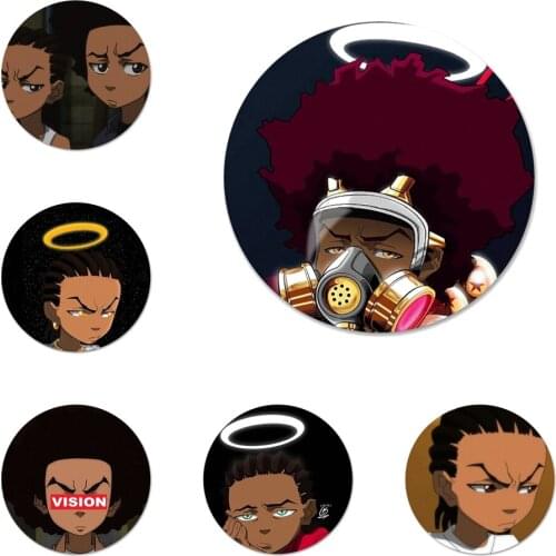 The Boondocks huey and riley Icons Pins Badge Decoration Brooches Metal Badges For Backpack Decoration