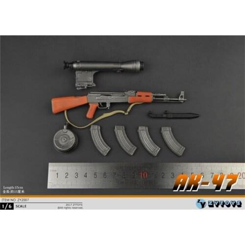 ZYtoys1/6th Soldier Military Special Forces AK47 Assault Weapon Gun Rifle Fixed Bracket With Sniper Mirror For Usual Doll Collec