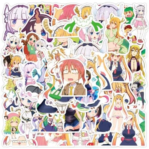 10/30/50PCS Miss Kobayashis Dragon Maid Anime Cartoon Waterproof Stickers DIY Skateboard Fridge Guitar Travel Sticker Decal Toy