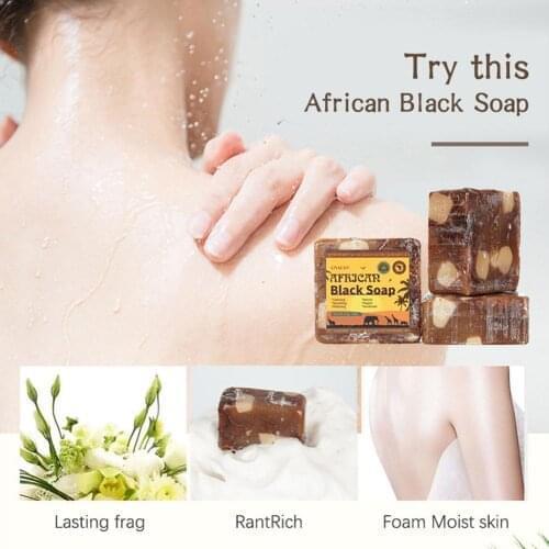 110g Natural 100% African Beauty Black Soap Anti Taches Rebelles Beauty Bath Body Clean Treatment Soap Skin Care Supplies Hot