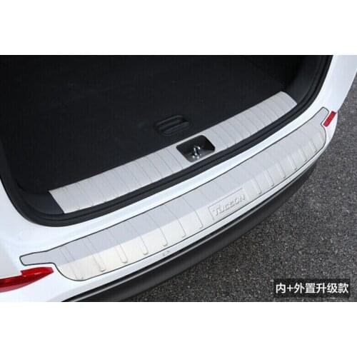 Stainless Steel Rear Bumper Protector Sill Plate 2pcs For Hyundai Tucson 2016