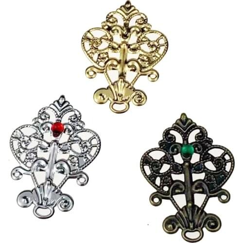 20Pcs 2.6*4cm Filigree Metal Connector For Jewelry Making DIY Accessories Decorative metal sheet