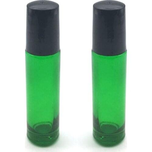 500pcs Empty Essential Oil 10ml Roller Glass Bottle 10cc Roll-On ball thick Perfume Green Glass Bottle