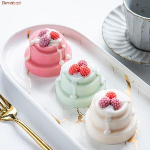 6 Cavities 3d 3-tier Cake Shape Fondant Cake Silicone Mold Cake Decors Handmade Mousse Fondant Cake Mold DIY Soap Chocolate Mold