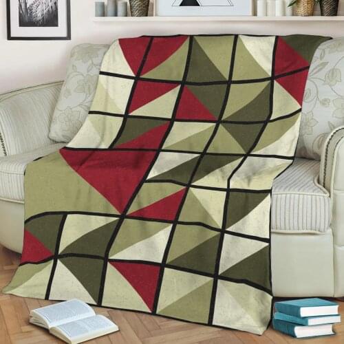 Abstract Geometric Pattern 3D Printed Velvet Plush Throw Fleece Blanket Bedspread Sherpa Blanket Home Decora