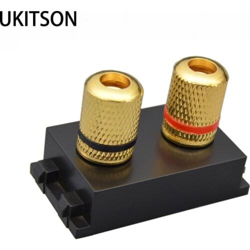 Black Audio Module Dark Color Speaker Socket Slot Sound System Connector For Wall Faceplate Cover