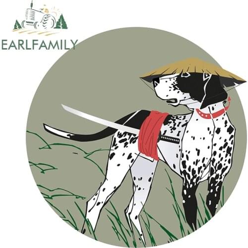EARLFAMILY 13cm x 13cm For Classic Samurai Dalmatian Dog Car Stickers Motorcycle Decal Waterproof Creative Bumper Decoration